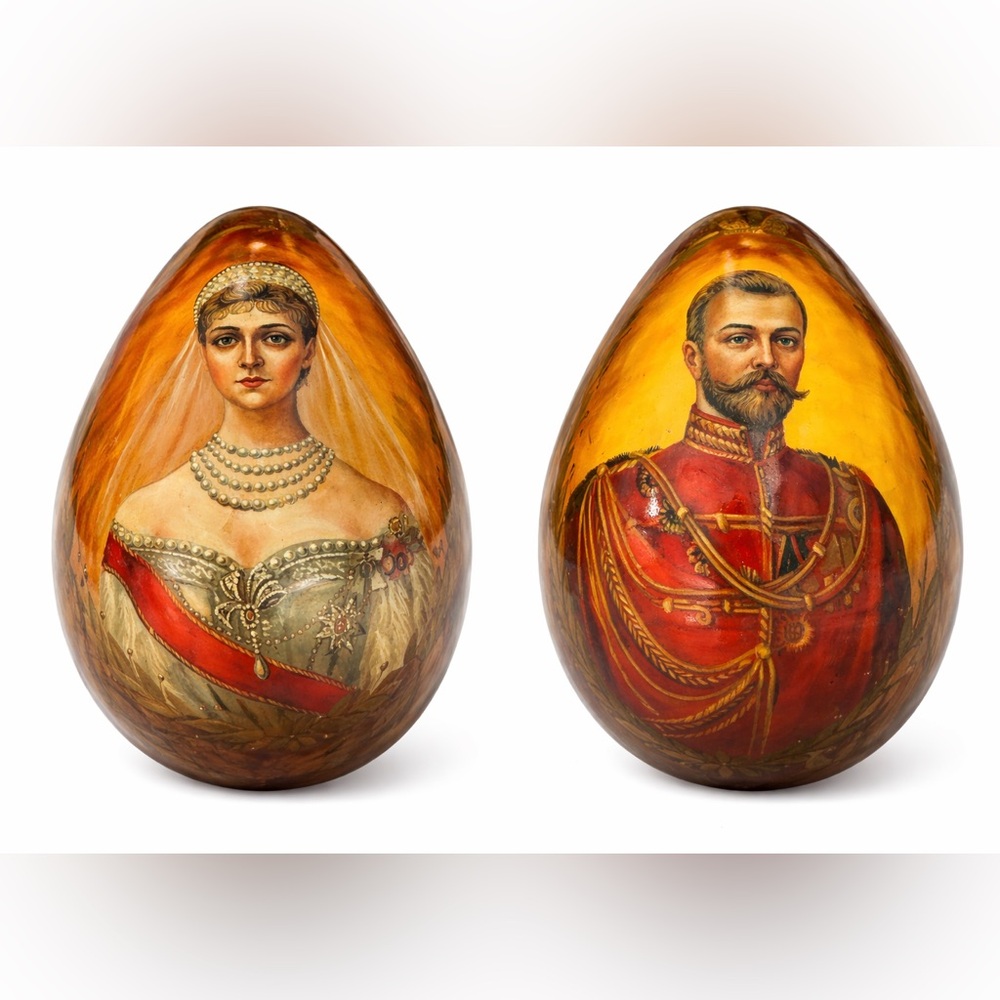 Imperial Lacquer Egg Romanov Tsar Nicholas II Empress Alexandra